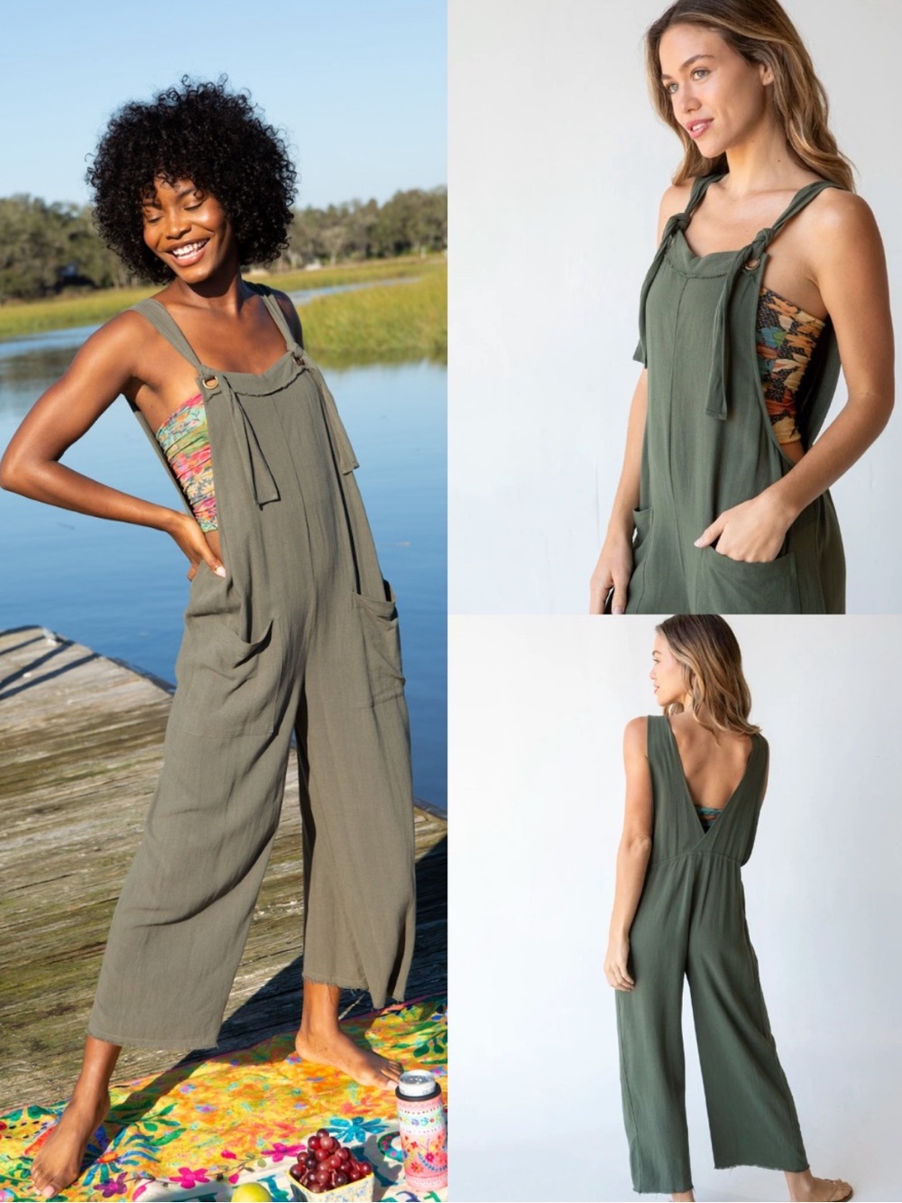 Natural Life Carly Olive Green Wide Leg
Raw Cuff Jumpsuit XS